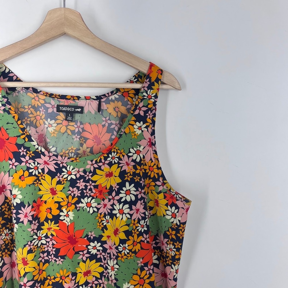Toad&Co Sunkissed Tank Womens Large Multi Floral Scoop Neck Stretch T1112202 - Picture 5 of 13
